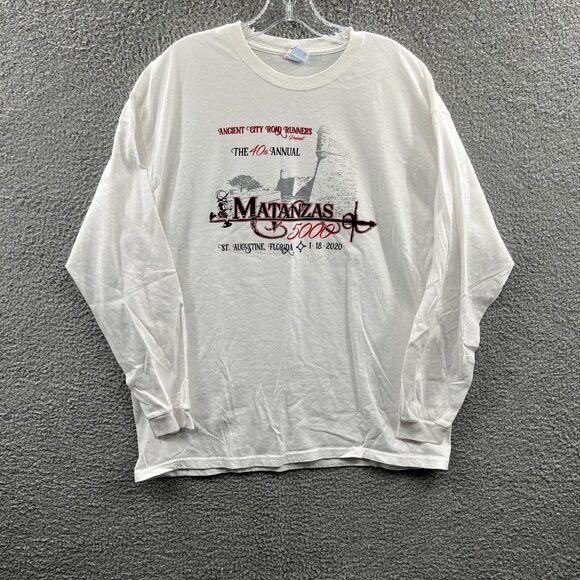 Ancient City Road Runners Mens Shirt Extra Large White 100% Cotton Pullover - Picture 1 of 9